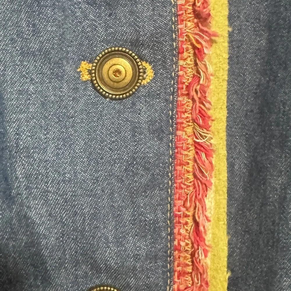 Vintage Breckenridge Women’s Denim Jacket with Colorful Fringe Size 3X